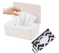 SEPSCO Boite Lingette Bebe et Sacs Lingettes Humides, Boîte Papier Toilette Humide avec Couvercle Distributeur Lingettes Accessoires Mouchoirs Rangement PP Boîtes Reutilisable pour Wc Voiture Maison