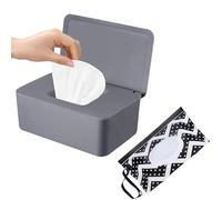 SEPSCO Boite Lingette Bebe et Sacs Lingettes Humides, Boîte Papier Toilette Humide avec Couvercle Distributeur Lingettes Accessoires Mouchoirs Rangement PP Boîtes Reutilisable pour Wc Voiture Maison