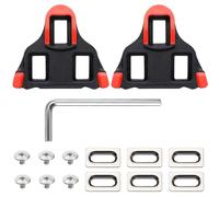 SEPSCO Crampons SPD-SL, Compatibles avec Shimano Cales de Pédale Vélo SH10/SH11/SH12 Chaussure Plaques Velo de Antidérapantes 0° Cale Pied pour Vélos de Rout Course Appartement D'intérieur (Rouge)