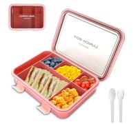 SEPSCO Lunch Box, Boite Repas Bento Box Micro-ondable Tout-en-un avec Ustensiles et 6 Compartiments Couvert Amovible Boîte Déjeuner, Conception Sans Fuite pour Enfant Adulte École Travail (1500ml)