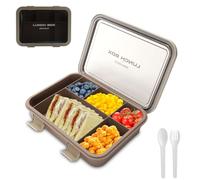 SEPSCO Lunch Box, Boite Repas Bento Box Micro-ondable Tout-en-un avec Ustensiles et 6 Compartiments Couvert Amovible Boîte Déjeuner, Conception Sans Fuite pour Enfant Adulte École Travail (1500ml)