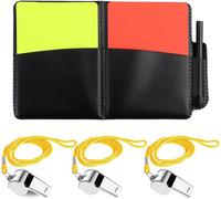 Sept-1 Set Ensemble D'arbitre De Football Avec 3 Sifflets En Métal Cartons Jaune Et Rouge Carte D'arbitrage Et Crayon Idéal Pour Football Basketball Et Sport Scolaire