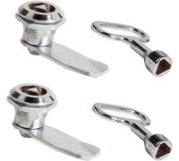 Sept-2 Ensembles Verrou De Boite Aux Lettres 20mm Serrure Meuble Serrure À Douille Avec Clé Triangle Serrure Casier Boîte Au Lettre Sécurité Cle Triangulaire En Alliage De Zinc Pour Armoires