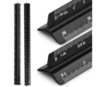 Sept-2 Pcs Règle Triangulaire En Aluminium, Règle Graduée En Métal 30 Cm, 1:20 1:25 1:50 1:75 1:100 1:125/1:100 1:200 1:250 1:300 1:400 1:500, Échelles Métriques Pour Ingénierie Architectes Étudiants