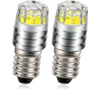 Sept-2pcs 2w Cob 3v E10 Led De Mise À Niveau De Remplacement De L'ampoule Pour Lampes De Poche Torche Phare Lampe Frontale, Blanc