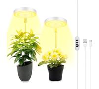 SEPT-2PCS ¿¿l¿¿vent Lumi¿¿re Plantes,Lampe de Croissance LED ¿¿ Spectre Complet R¿¿glable en Hauteur pour Petites Plantes,9 Luminosit¿¿ R¿¿glable, Rotatif ¿¿ 180¿¿ & Minuterie Marche/Arr¿¿t Automatiq