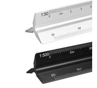 Sept-2pcs Règle D'architecte Triangulaire En Aluminium,Métrique 1:20, 1:25, 1:50, 1:75, 1:100, 1:150/1:100, 1:200, 1:250, 1:300, 1:400, 1:500,30cm De Long Pour Les Architectes Ingénieur Paysagiste