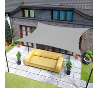 Sept-2x2m Gris Voile D`Ombrage Rectangulaire Carré, Toile Imperméable Une Protection Des Rayons Uv À 95%, Pour En Plein Air, Jardin & Terrasse, 2x2 M