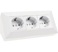 Sept-3-Fach Aufbau-Steckdosenblock Weiß Matt 250v / 16a