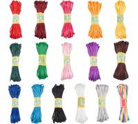 Sept-3mm Cordon De Garniture En Nylon Satiné 16 Couleurs Cordon De Soie Queue De Rat Soie Perles Chaîne Pour Collier Bracelet D'amitié Macramé Attrape-Rêves Cheveux Tressés, 10m/Paquet