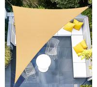 Sept-3x3x4,25m Sable Voile D'ombrage Triangle, Toile Imperméable Une Protection Des Rayons Uv À 95%, Pour En Plein Air, Jardin & Terrasse
