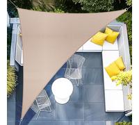 Sept-3x3x4.25m Taupe Voile D`Ombrage Triangulaire, Toile Imperméable Une Protection Des Rayons Uv À 95%, Voile Ombrage Pour En Plein Air, Jardin & Terrasse