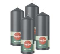 Sept-- 4 Bougies Piliers - Anthracite - 15 X 6 Cm - Bougies Décoratives Pour La Maison - Longue Durée De Combustion De 42 Heures - Sans Parfum - 5% Cire Végétalienne Naturelle - Sans Huile De Palme