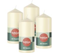 Sept-- 4 Bougies Piliers - Ivoire - 12 X 6 Cm - Bougies Décoratives Pour La Maison - Longue Durée De Combustion De 33 Heures - Sans Parfum - Sans Huile De Palme