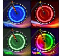 Sept-4pcs Feux De Roue De Vélo, Bike Led Roue Lumières Avec 3 Modes Clignotants, Étanche Lampe À Led Étanche À Néon À Pneus Spoke Light Rayons De Roue Vélo Lumière De Roue De Vélo