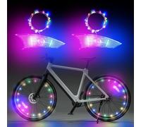 Sept-4pcs Feux De Roue De Vélo, Bike Led Roue Lumières Avec 3 Modes Clignotants, Étanche Lampe À Led Étanche À Néon À Pneus Spoke Light Rayons De Roue Vélo Lumière De Roue De Vélo