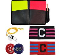 Sept-5 En 1 Kit Arbitre Football Inclure 1 Métal Sifflet 2 Carton Arbitre Football Jaune Et Rouge 2 Brassard De Capitaine 1 Arbitre Football Piece Pour Compétition Football
