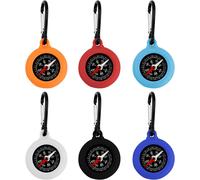 Sept-6 Pièces Boussole Enfant, Multifonction Mousqueton Mini Mousqueton Boussole Survie Pour Sports De Plein Air Navigation Camping Randonnée(6 Couleurs)