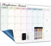 Sept-60x40 Cm Calendrier Adhesif Tableau Blanc Planning Mural, Planificateur Mensuel/Semainer Effaçable Parfait Pour Planification Des Tâches, Organiseur Hebdomadaire Repas Familial - En Français