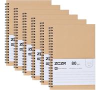 Sept-A5 Cahier À Spirale Kraft 60 Feuillets Par Bloclot Of 6 Blocs Carnet De Notes À Spirale Reliure Double Spirale80 G/M²Bloc Note Carnet Dessin120 Pages Lignées Notebook