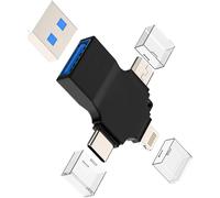 SEPT-Adaptateur USB C Lightning Micro USB vers USB-A pour IPhone 16 15 14 Clé OTG 3.0 Portable Type C Prise pour Apple Photo Externe Flash Drive Stockage Accessoires Android Téléphone pour IPad