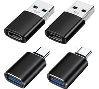 SEPT-Adaptateur USB vers USB C Lot de 4, Adaptateur Type C Femelle vers USB 3.0 Mâle x2, Adaptateur USB A 3.0 Femelle vers Type C Mâle x2,Compatible avec MacBook,iPhone 15,Samsung Galaxy,Tablettes,PC