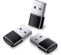 SEPT-Adaptateurs USB vers USB C (Lot de 3), Compatible avec iPhone 15 14 13 12 Pro, Samsung Galaxy S24 S23 et Plus, Noir