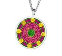 Sept Archanges Collier Protection Archange Sceau de Prière Multicolore Gravure Pendentif Bijoux