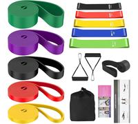 Sept-Bande Elastique Musculation 14 In 1 Sport Resistance Band Traction Elastic Kit Fitness Pilates Gym Workout Materiel Accessoires Maison Avec Ancrage De Porte Poignée Reeducation Qualité Elastisch