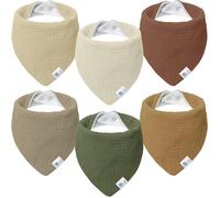 Sept-Bavoirs Bébé Écharpe Triangulaire Bébé Mousseline Foulard Bébé Garçon Et Fille 6 Pièces