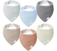 Sept-Bavoirs Bébé Écharpe Triangulaire Bébé Mousseline Foulard Bébé Garçon Et Fille 6 Pièces
