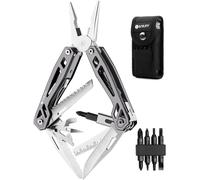Sept-Bibury Pince Multifonction, Camping Multitools En Acier Inoxydable, Outil De Poche Avec Couteau, Saw, Tournevis, Multi Tool Couteau Suisse Pour Survie Camping Réparation - Gris