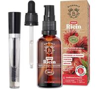Sept-Bionoble Huile De Ricin Bio 50ml + Kit Mascara, Pipette Et Pompe - Bouteille En Verre - Pure, Naturelle, Pressée À Froid - Huile De Ricin Pour Cheveux Cils Sourcils - Castor Oil