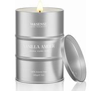 Sept-Bougie Parfumées À La Vanille Et À L'ambre, Bougies Très Parfumées À La Vanille Pour La Salle De Bain, La Maison, Bougies Naturelles Au Soja 600 G,Temps De Combustion Jusqu'à 120 Heures