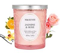 Sept-Bougie Parfumées Jasmin Et Rose 510 G, Jusqu`À 100 Heures De Combustion, Bougie Élégante Au Parfum Floral Délicat, Parfaite Pour Dîners Romantiques, Idée Cadeau Femme
