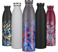 Sept-Bouteille D'eau Isotherme 750ml Gris Rouge Gourde M¿¿Tallique R¿¿Utilisable Acier Inoxydable ¿¿ Double Paroi Sous Vide Gourde Isotherme De Sport Anti-Fuite Id¿¿E Cadeau Original Femmes Et Ho