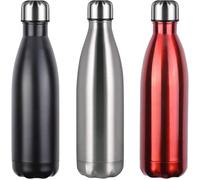 Sept-Bouteille Isotherme, 750 Ml Bouteille D'eau En Acier Inoxydable, Isolant Sous Vide À Double Paroi, Bouteilles Chaudes/Froides Sans Bpa Et Écologique, Avec 1 Porte-Gobelet Et 1 Brosse