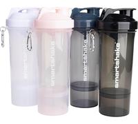 Sept-Bouteille Shaker Protéinée Slim (400 Ml) 13,5 Oz ¿ Rangement Inclus ¿ Bouchon À Visser Étanche ¿ Sans Bpa ¿ Unisexe ¿ Noir, Blanc, Gris Orage, Rose Coton