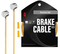 Sept-Câble De Frein Intérieur Cnc Pour Vélo De Montagne 1700 Mm Avec Embouts - Câble De Frein De Vélo Poli Pro Slick Pour Compatible Shimano/Sram, 2 Pièces, Doré.