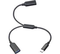 Sept-Câble Répartiteur Usb De Type C Mâle Vers Double Usb A Femelle Y Adaptateur Répartiteur 1 Entrée 2 Sorties, Alimentation Et Données Avec Fonction Otg Puce Intelligente, Pour Smartphone