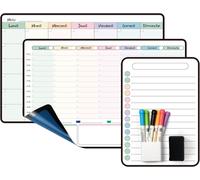Sept-Calendrier Adhesif Tableau Blanc Planning Mural, Planificateur Mensuel Et Semainer Effaçable Parfait Pour Planification Des Tâches, Organiseur Hebdomadaire Repas Familial - En Français