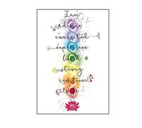 Sept Chakras et Cristaux de Guérison Correspondants Guide Affiche Méditation Mur Art Toile Peinture Yoga Salon Décoration De La Maison Sans Cadre-50X70cm