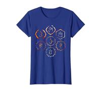 Sept Chakras T-Shirt, Femme, Bleu Royal, M