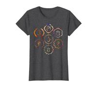 Sept Chakras T-Shirt, Femme, Chiné Foncé, 3XL