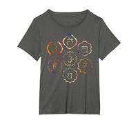 Sept Chakras T-Shirt, Femme Grandes Tailles, Asphalte, 5X