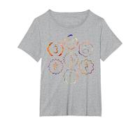 Sept Chakras T-Shirt, Femme Grandes Tailles, Gris Chiné, 6X