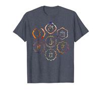 Sept Chakras T-Shirt, Homme, Bleu Chiné, 5XL