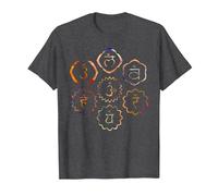 Sept Chakras T-Shirt, Homme, Chiné Foncé, XXL