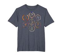 Sept Chakras T-Shirt, Homme Grandes Tailles, Bleu Chiné, 5X Tall