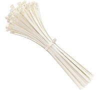 SEPT-Collier de Serrage Réutilisable Plastique, 350 mm x 7,6 mm, Attache Câble Réutilisables, Serre Câbles Rilsan Nylon, Colliers Serre-Cable 350mm, Blanc, Lot de 100 Pièces